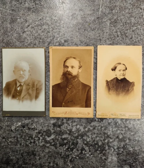 Zestaw 3 fotografii typu Carte de visite z Berlina (ok. 1870–1900)