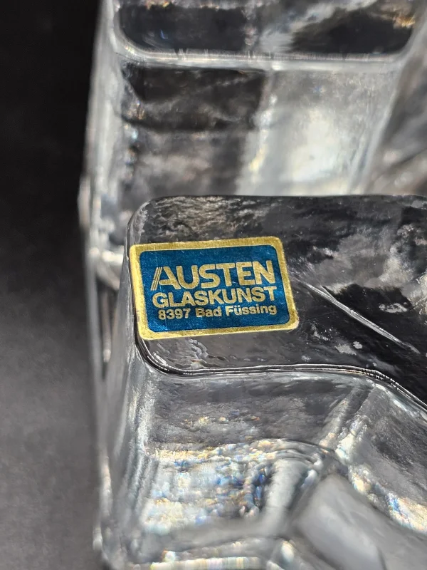 Austen Glaskunst – designerski świecznik lodowy, 15 × 13 cm, szkło artystyczne Niemcy