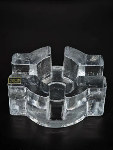 Austen Glaskunst – designerski świecznik lodowy, 15 × 13 cm, szkło artystyczne Niemcy