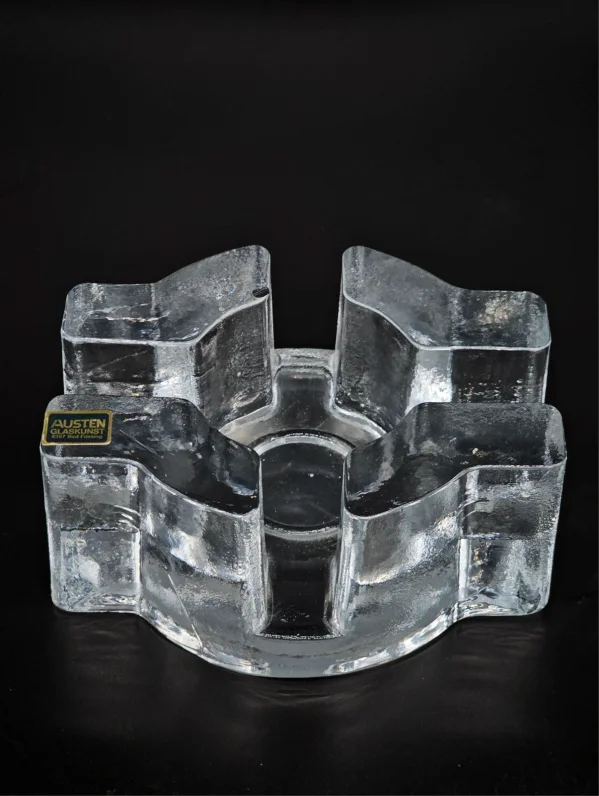 Austen Glaskunst – designerski świecznik lodowy, 15 × 13 cm, szkło artystyczne Niemcy