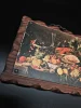 Dekoracyjna tabliczka drewniana z reprodukcją martwej natury – Hiszpania, 25 × 19 cm