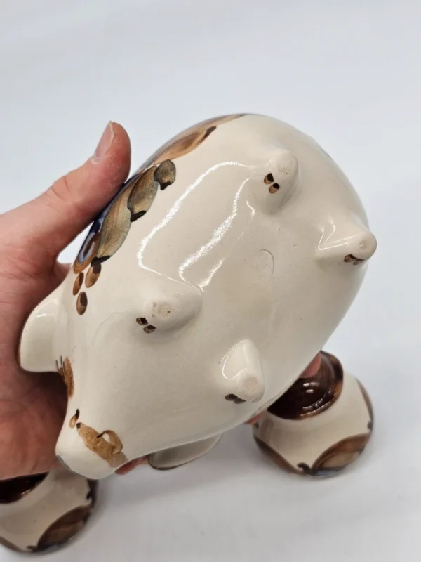 Ceramiczny zestaw „Schweineset” świnka na tatar z solniczką i pieprzniczką – ręcznie malowany