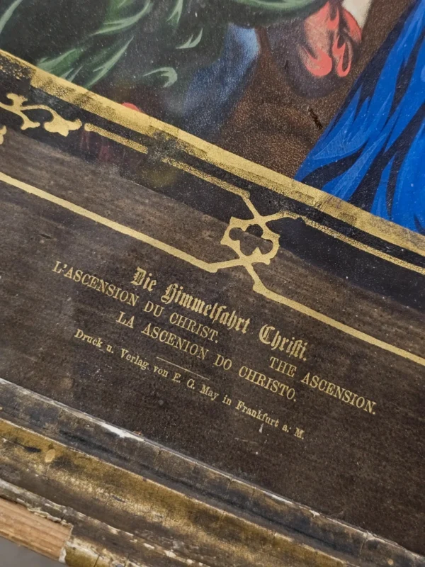 Antyczna grafika „Wniebowstąpienie Chrystusa”  E.C. May, Frankfurt a.M., XIX/XX w.