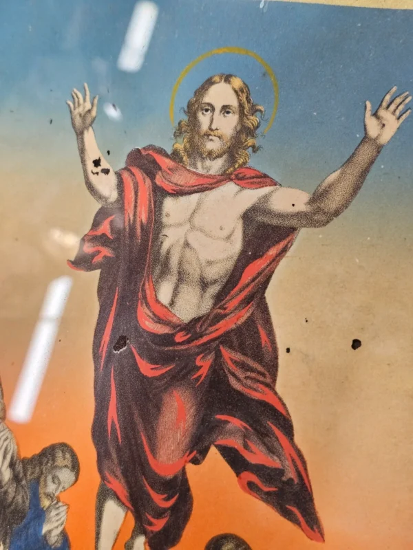 Antyczna grafika „Wniebowstąpienie Chrystusa”  E.C. May, Frankfurt a.M., XIX/XX w.