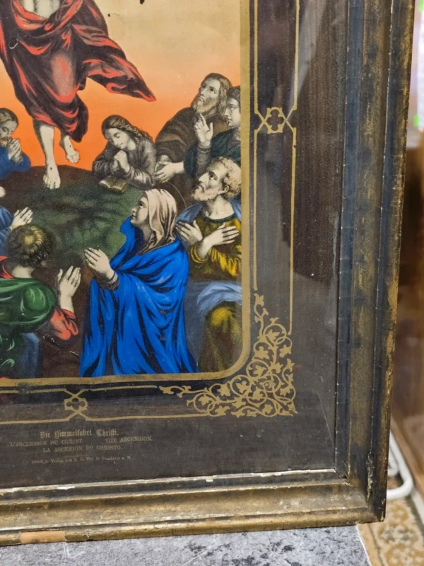 Antyczna grafika „Wniebowstąpienie Chrystusa”  E.C. May, Frankfurt a.M., XIX/XX w.