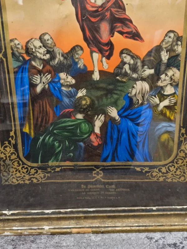 Antyczna grafika „Wniebowstąpienie Chrystusa”  E.C. May, Frankfurt a.M., XIX/XX w.