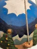 Balon z Mikołajem i myszką – rękodzieło CHRL 1940, 36 cm
