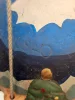 Balon z Mikołajem i myszką – rękodzieło CHRL 1940, 36 cm