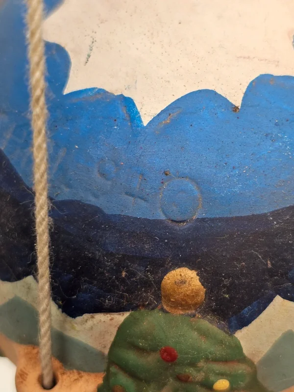 Balon z Mikołajem i myszką – rękodzieło CHRL 1940, 36 cm
