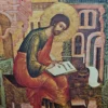 Ikona „Ewangelista Łukasz” II poł. XVII w., reprodukcja Galerie Ilas Neufert, Monachium, 16×21 cm