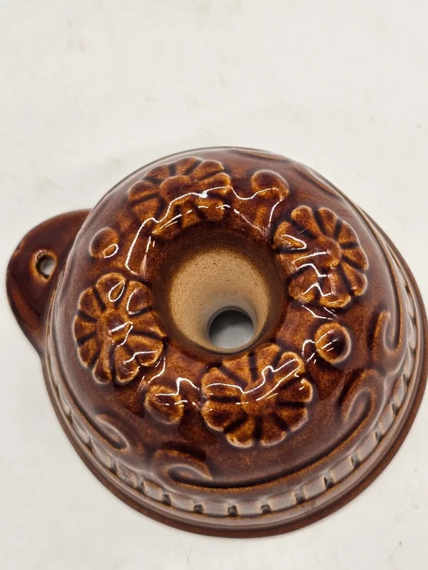 Mini forma ceramiczna do pieczenia / dekoracyjna – brązowe szkliwo, 12 cm