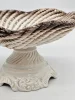 Włoska misa porcelanowa na nodze – ażurowa plecionka, Made in Italy, 18×10 cm