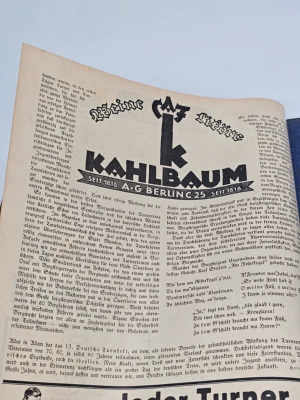 „Festzeitung zum 13. Deutschen Turnfest”  oryginalne wydanie historyczne, Niemcy, lata 30 XX wieku