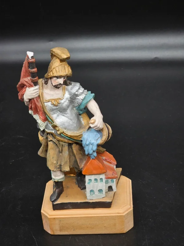 Figura św. Floriana – Günther Schössl, Niemcy, 22 cm, drewno i gips, Dickwald