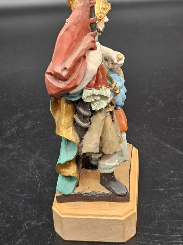 Figura św. Floriana – Günther Schössl, Niemcy, 22 cm, drewno i gips, Dickwald