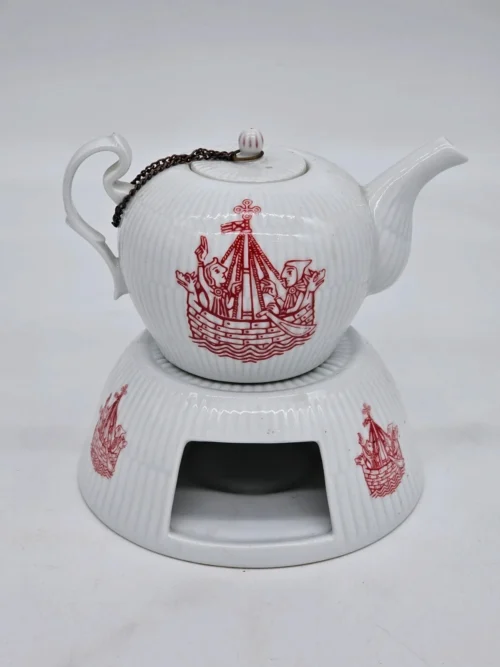 Zabytkowy porcelanowy dzbanek z podgrzewaczem Wallendorf 1764