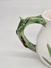 Ceramiczny dzbanek kubek z reliefem kaczki ręcznie zdobiony vintage