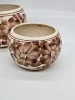 Zestaw dwóch osłonek ceramicznych vintage – motyw kwiatowy