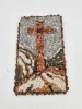 Mozaika kamienna z krzyżem dekoracja ścienna 13×24 cm