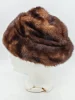 Futrzana czapka damska z futra brązowa vintage syntetyk 100%