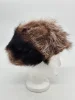 Czapka zimowa z futra brązowa puszysta średnica 22 cm syntetyk 100% z lasu