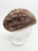 Czapka zimowa z futra jasnobrązowa średnica 23 cm syntetyk 100% z lasu