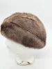 Czapka zimowa z futra jasnobrązowa średnica 23 cm syntetyk 100% z lasu