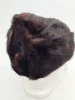 Czapka zimowa z prawdziwego futra ciemnobrązowa średnica 24 cm syntetyk 100% z lasu