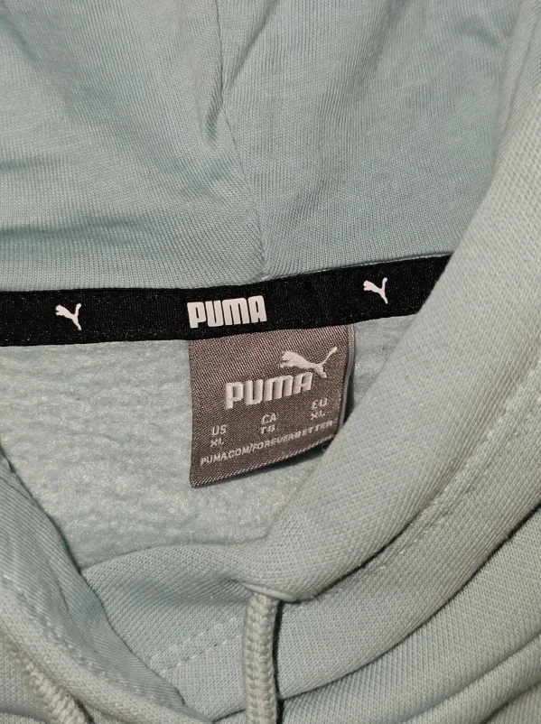 Bluza Puma XL – błękitna, logo z przodu, 100% bawełna, 64×54 cm