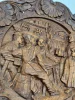 Plakieta ścienna relief scena karczemna vintage średnica 23 cm