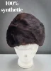 Czapka zimowa z prawdziwego futra ciemnobrązowa średnica 24 cm syntetyk 100% z lasu