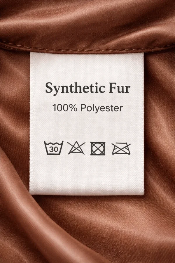 Futrzana czapka damska z futra brązowa vintage syntetyk 100%