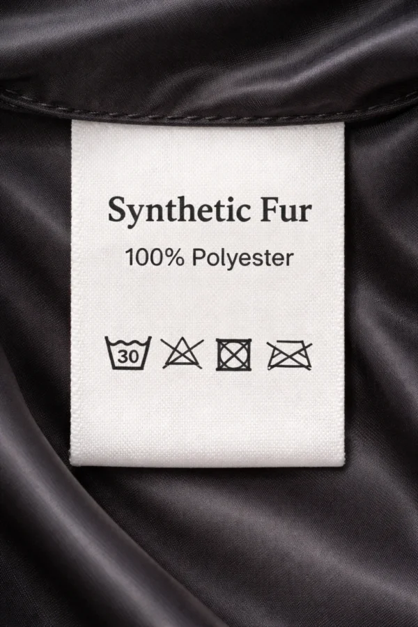 Futrzana czapka damska z futra ciemnobrązowa vintage syntetyk 100% z lasu