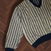 Ronin Rage  wełniany Sweter vintage beż granat