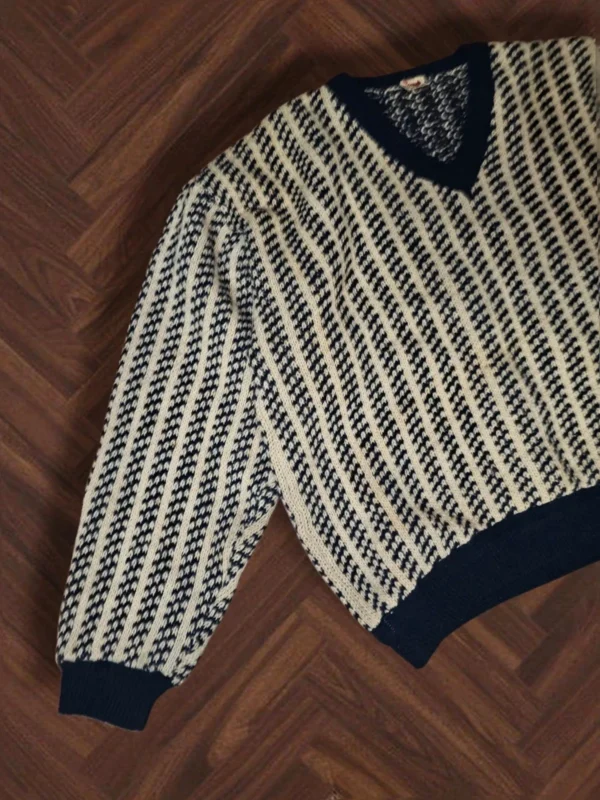 Ronin Rage  wełniany Sweter vintage beż granat