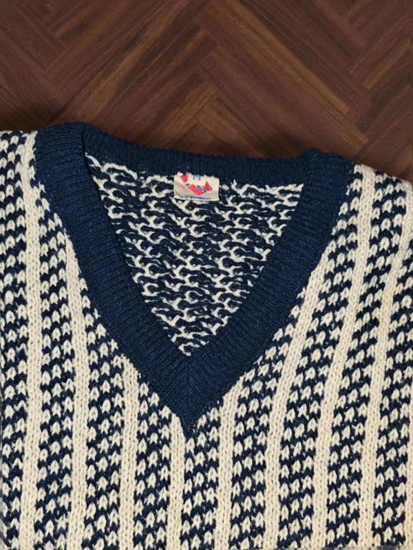 Ronin Rage  wełniany Sweter vintage beż granat