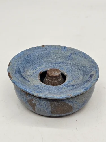 Ceramiczny kominek do aromaterapii niebieska glazura Ø15 cm