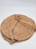 Torba pleciona depot jutowa z kwiatowym nadrukiem okrągła 40 cm