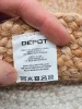 Torba pleciona depot jutowa z kwiatowym nadrukiem okrągła 40 cm