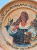 drewniany talerz dekoracyjny Mykonos 19 cm ręcznie malowany do wieszania