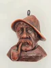 Ręcznie robiony obrazek z wosku Goldbachtaler wachskunst głowa z fajką 16x12 cm