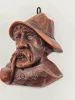 Ręcznie robiony obrazek z wosku Goldbachtaler wachskunst głowa z fajką 16x12 cm