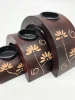 Świeczniki ceramiczne Komplet 3 szt motyw kwiatowy