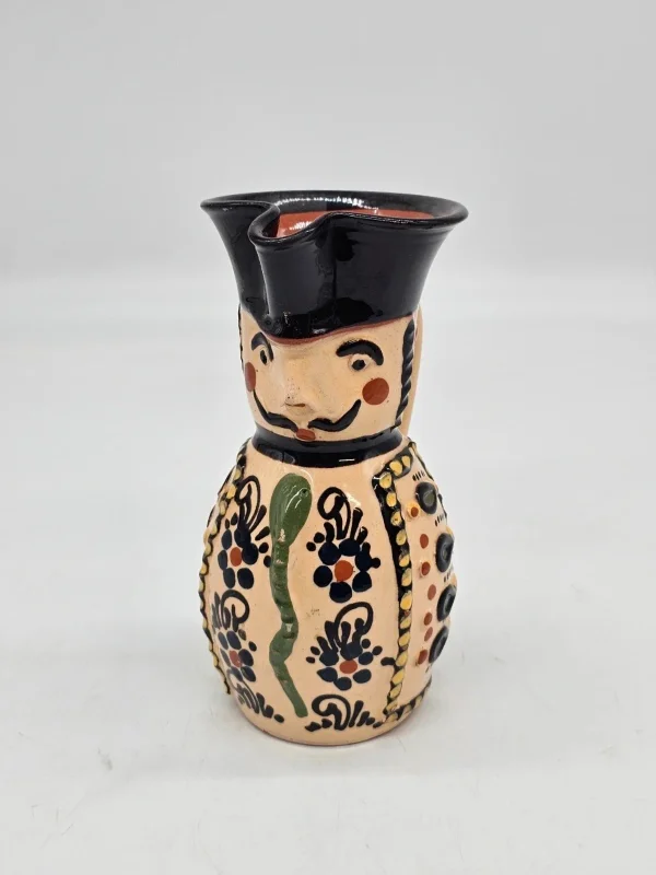 Dzbanek ceramiczny Ludowy „Gospodarz” 18 cm, ręczne zdobienia