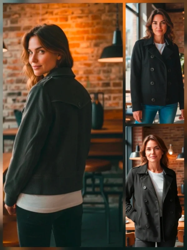 Kurtka Pepe Jeans london „Gillian” czarna, wełna z wiskozą, rozmiar S