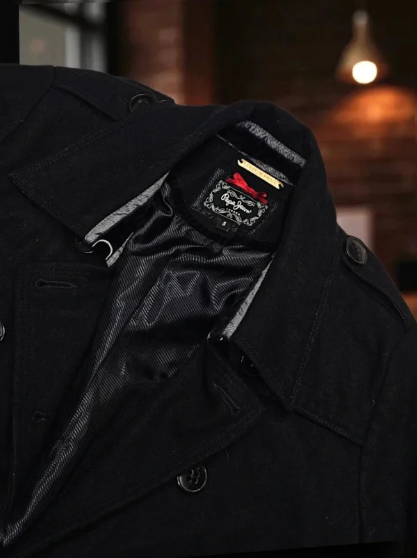 Kurtka Pepe Jeans london „Gillian” czarna, wełna z wiskozą, rozmiar S