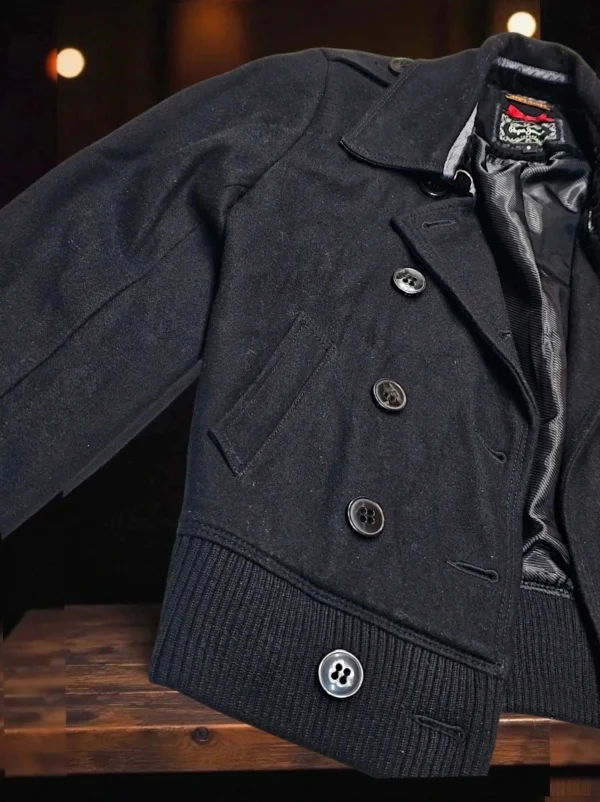 Kurtka Pepe Jeans london „Gillian” czarna, wełna z wiskozą, rozmiar S
