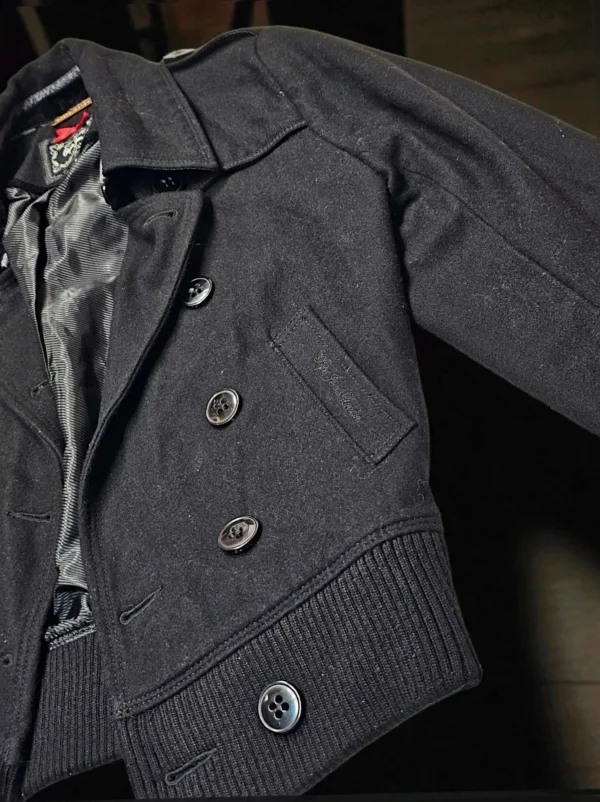Kurtka Pepe Jeans london „Gillian” czarna, wełna z wiskozą, rozmiar S