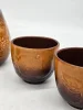 Niemiecki zestaw Ceramiczny dzbanek + 6 czarek relief winogrona vintage