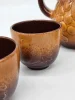 Niemiecki zestaw Ceramiczny dzbanek + 6 czarek relief winogrona vintage